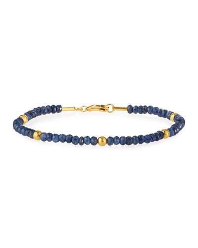 Gleam Rain 24k Gold & Sapphire Beaded Bracelet