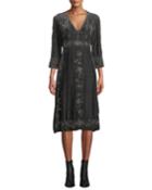 Shalea Long Velvet V-neck Dress