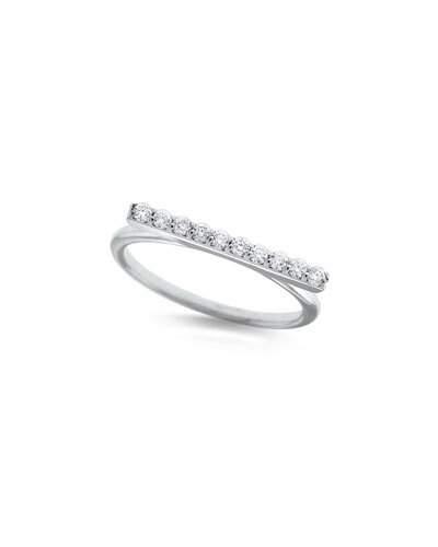 14k White Gold Diamond Bar