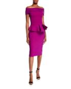 Nabelle Illusion Dress W/ Peplum Waist