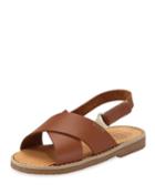 Crisscross Leather Fisherman Sandal, Toddler