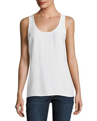 Kaylen Silk Tank, White