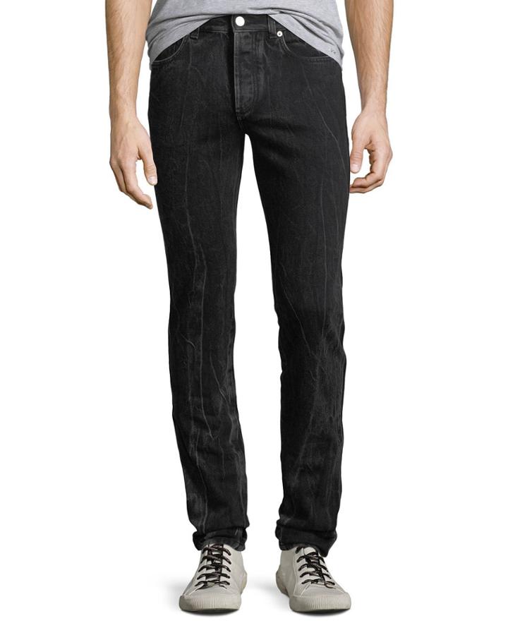 Men's Contrast-topstitching Straight-leg Trousers
