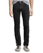 Men's Contrast-topstitching Straight-leg Trousers
