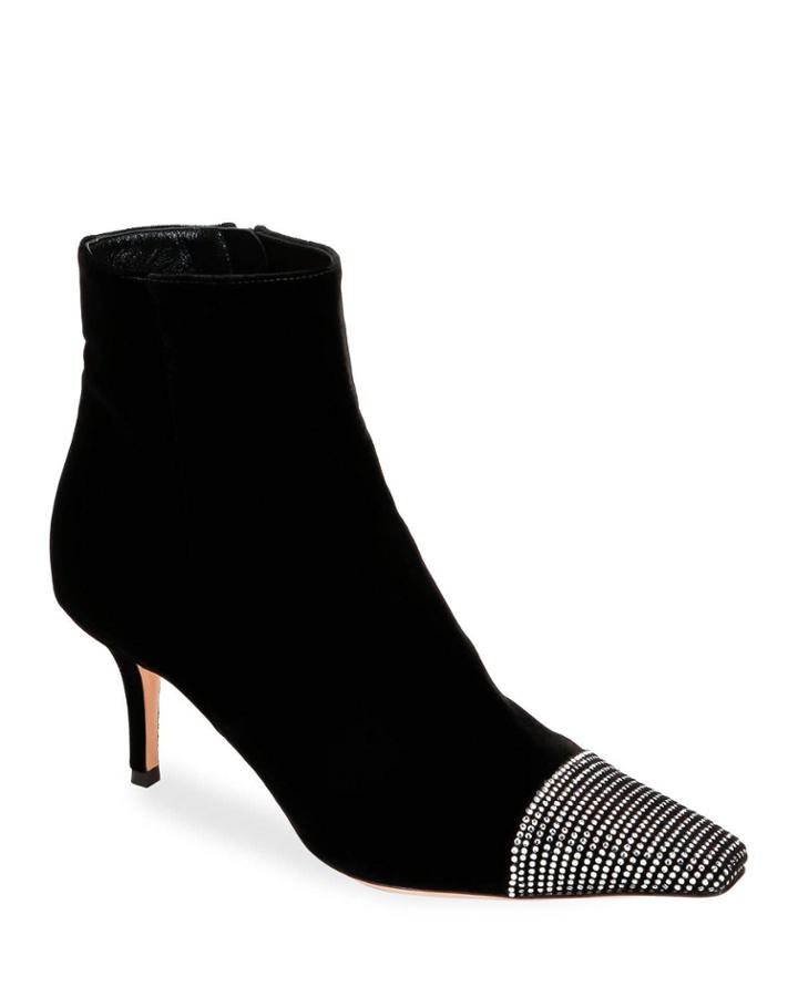 Velvet Booties With