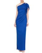 Embellished One-shoulder Column Gown
