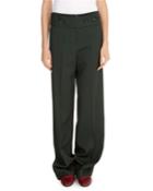 Wide-leg Pants W/ Martingale Waist
