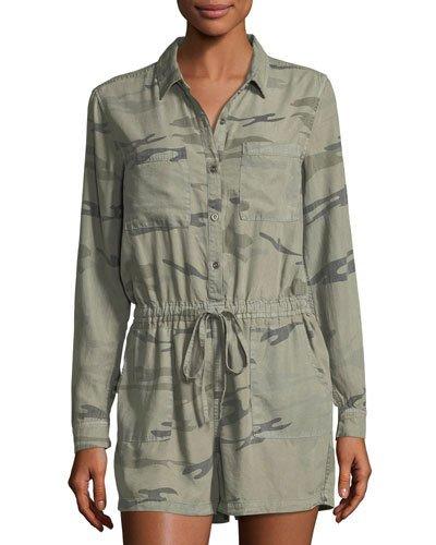 Camouflage Long-sleeve Romper