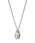 14k South Sea Pearl & Diamond Pendant Necklace,