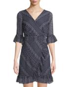 Clariss Polka-dot Chiffon Wrap Dress