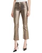 Selena Mid-rise Boot-cut Metallic Animal-print Jeans