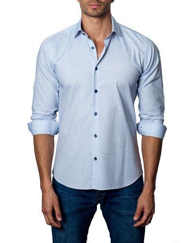 Woven Sport Shirt, Blue/white
