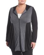 Colorblock Zip-front Tunic,