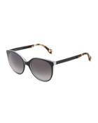 Butterfly Acetate Sunglasses, Black