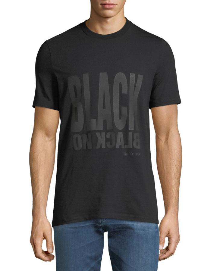 Men's Black-on-black Graphic T-shirt