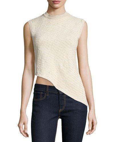 Sleeveless Asymmetric-hem Top, Blonde