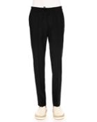 Tapered-leg Drawstring Trousers, Black