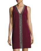 Beaded-trim V-neck Sleeveless