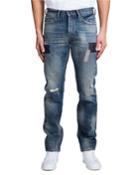 Men's Repaired Demon-patched Relaxed Jeans
