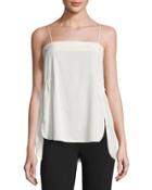 High-low Spaghetti Strap Tank, Ecru