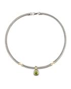 Cable Necklace W/ Peridot Pendant