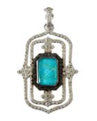New World Large Doublet Scroll Enhancer Pendant With Diamonds