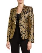 Jacquard One-button Silk-blend Blazer