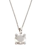 18k White Gold Diamond Pendant Necklace
