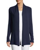 Cashmere Open-front Computer Cardigan, Navy