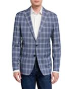 Men's Bold Plaid Wool-blend Blazer