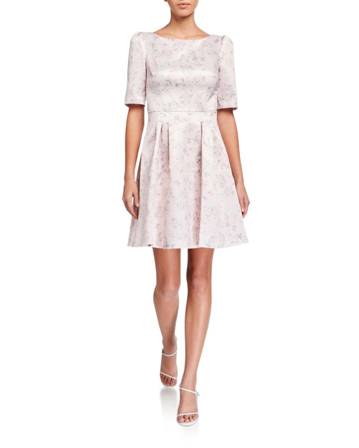 Floral Print Pleated Fit-&-flare Dress