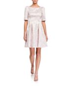 Floral Print Pleated Fit-&-flare Dress