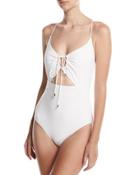Front-tie Solid One-piece