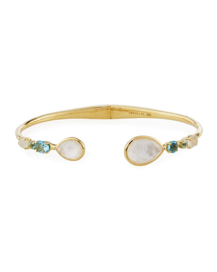 18k Rock Candy Double Mixed-stone Hinge Bracelet In Raindrop
