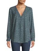 Daryn Long-sleeve Floral-print Blouse