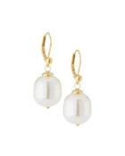 18k Baroque Glass Pearl Drop Earrings