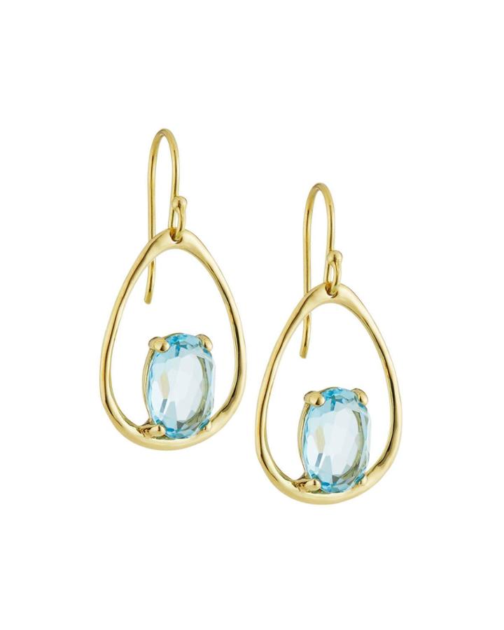 18k Rock Candy Small Suspension Earrings In Blue Topaz