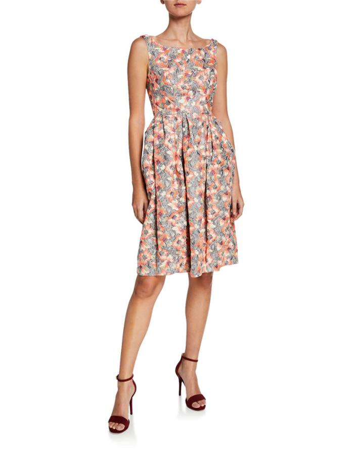 Floral Tulip Skirt Fit-and-flare Dress