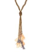 Tri-color Knotted Tassel Necklace
