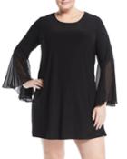 Chiffon Bell-sleeve Dress,