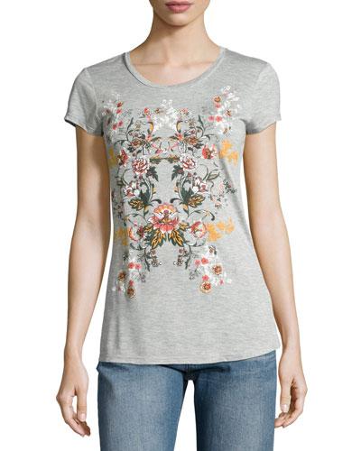 Floral-graphic Jersey Tee