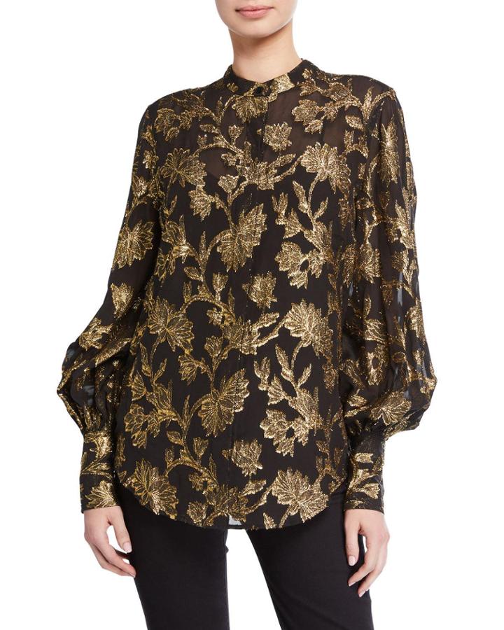 Boleyn Metallic Bishop-sleeve