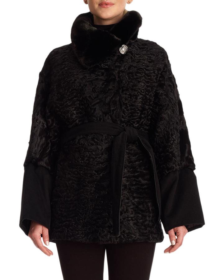 Karakul Lamb Fur Jacket With