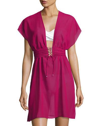 Jezebel Chiffon Beach Dress, Wine