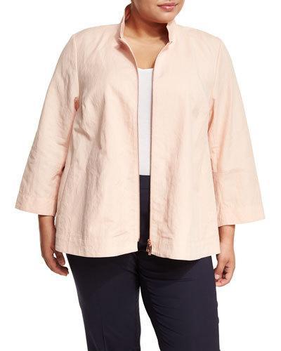Lucette Zip-front Linen Jacket,