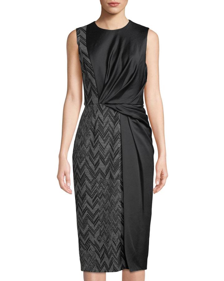 Sleeveless Satin/ponte Combo