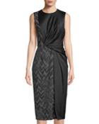Sleeveless Satin/ponte Combo