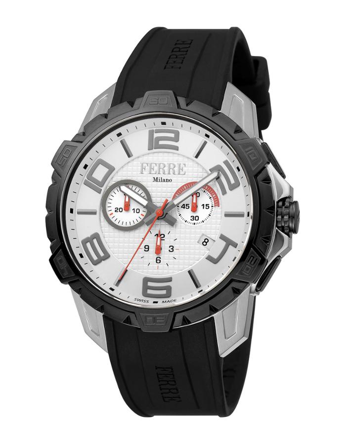 Men's 45mm Chronograph Watch W/ Rubber