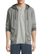 Whit Heathered-knit Zip-front Hoodie