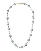 18k Gray Tahitian Pearl & Amethyst Necklace